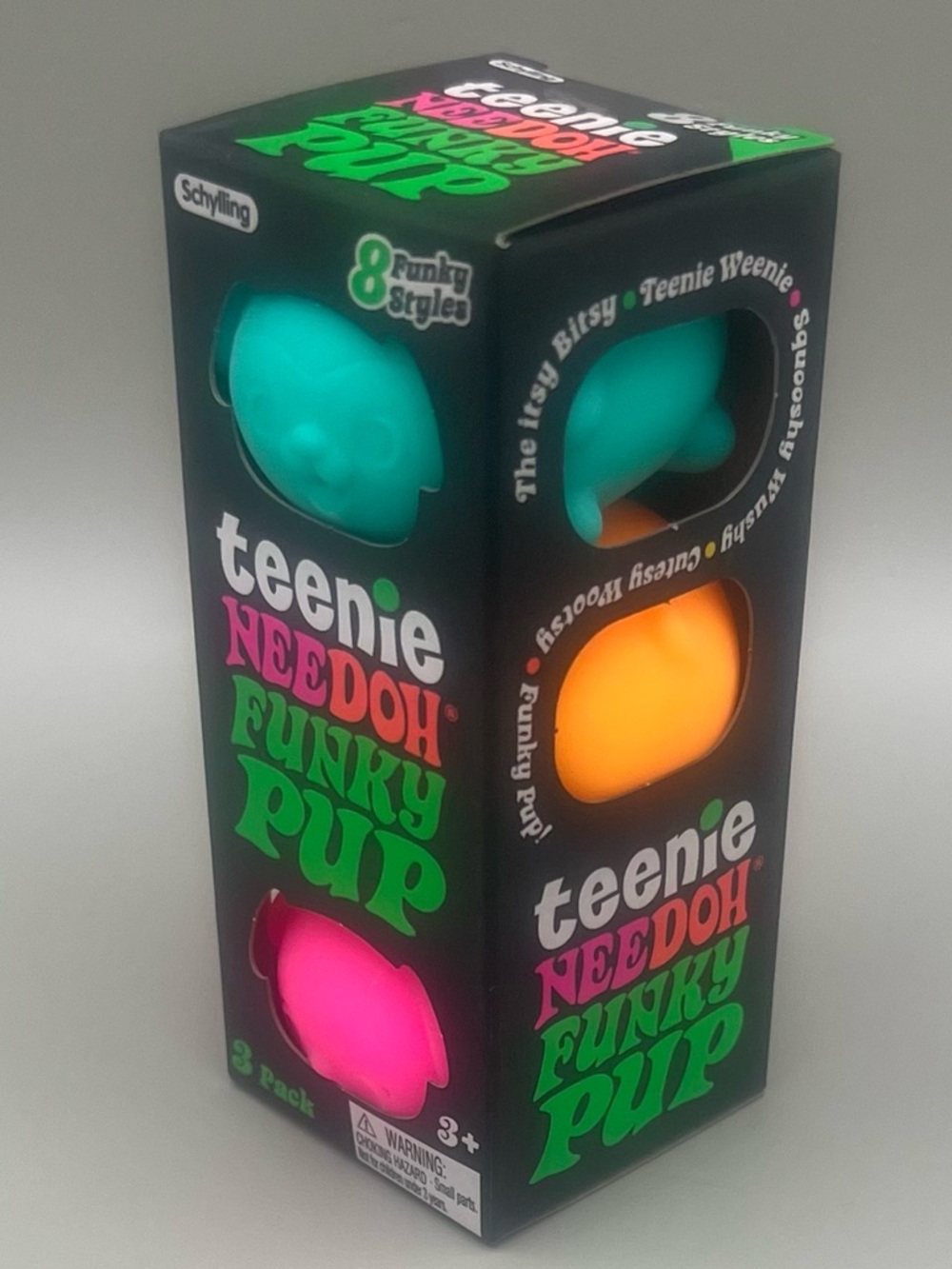 Schylling NeeDoh Teenie Funky Pups ~ 3 Pack 
Blue/Orange/Pink 🩵🧡🩷 Collection NEW - Picture 2 of 8